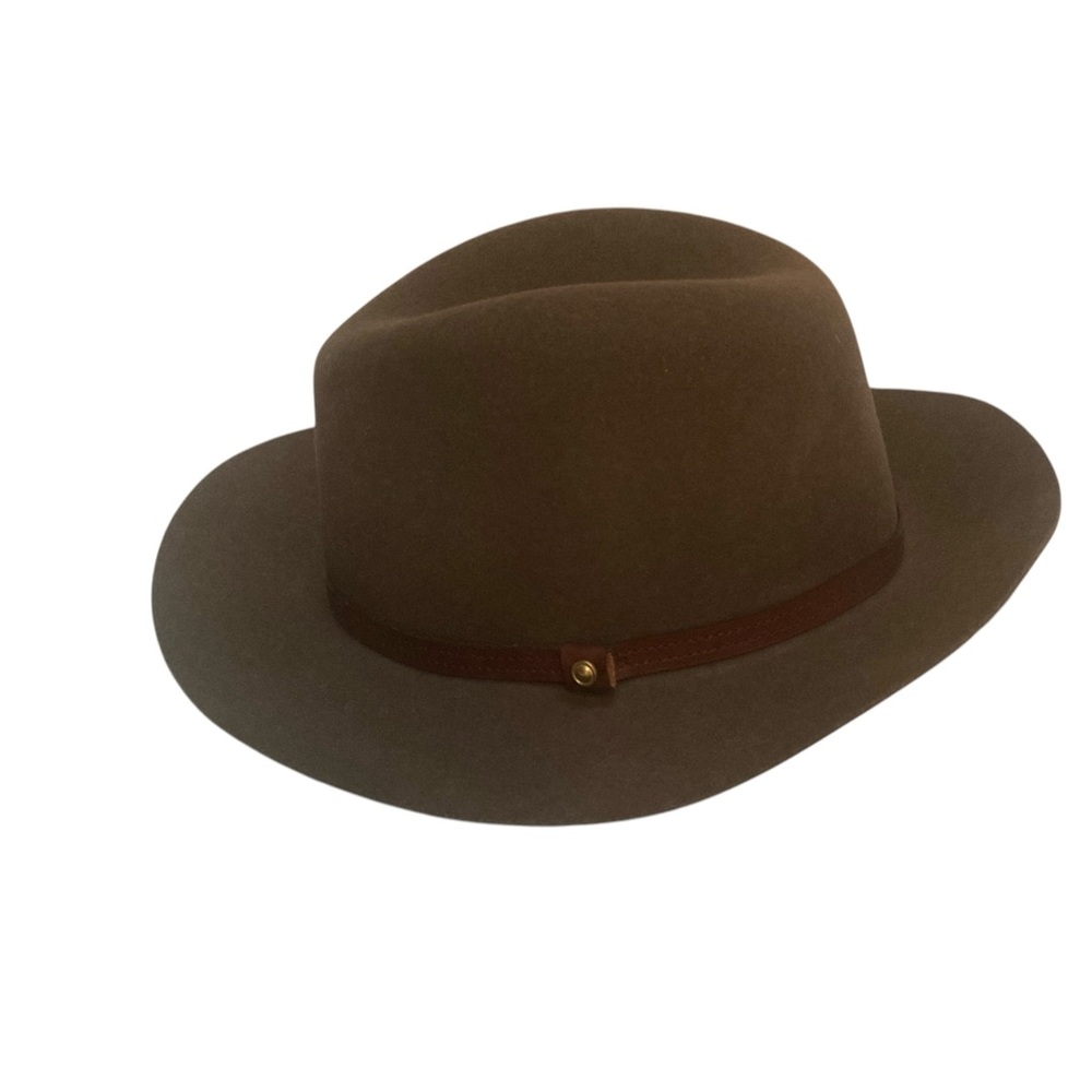 Rag & Bone Fedora Wool Hat Pecan Brown Womens Size L